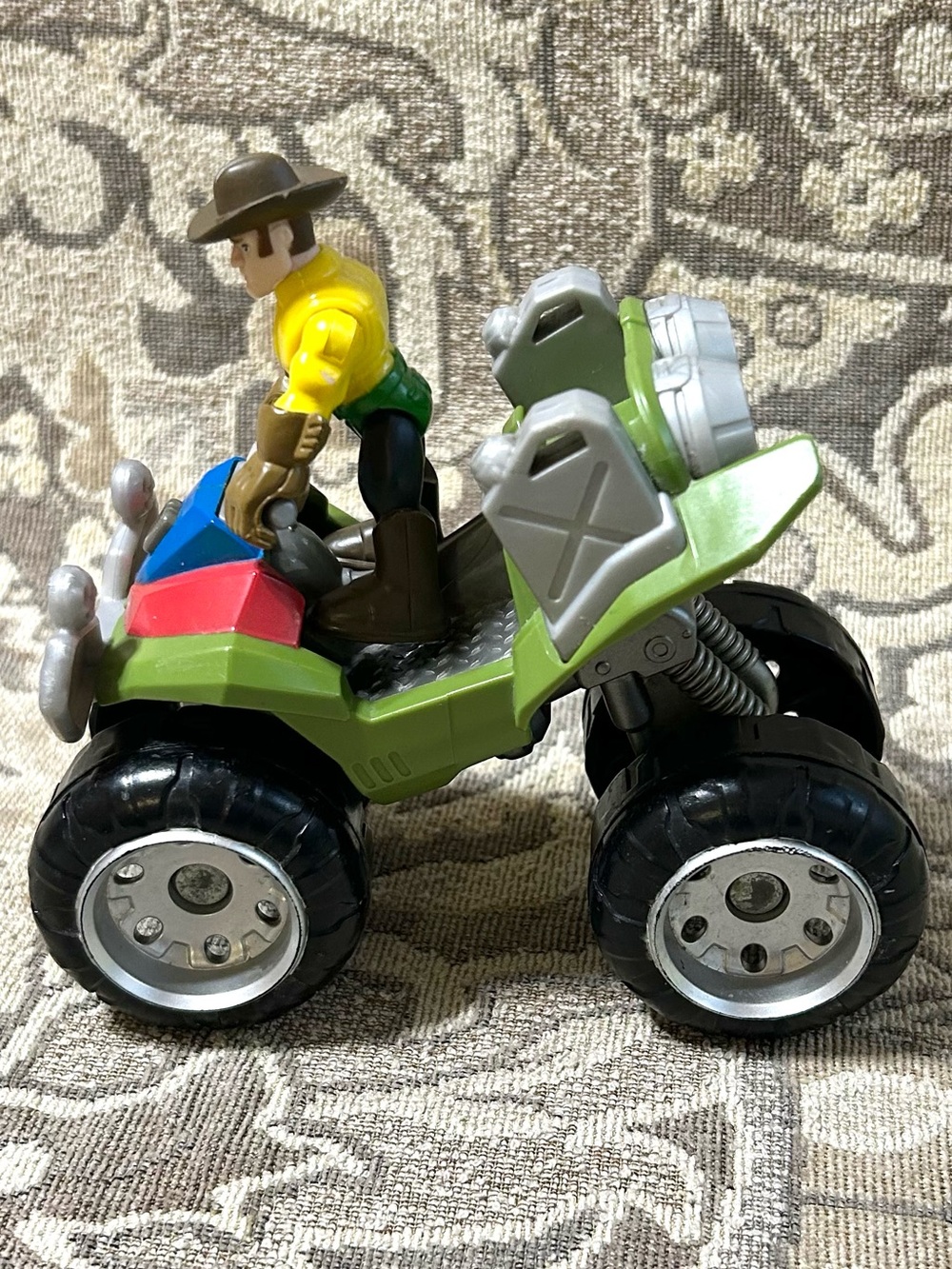 4/$20 Playskool Heroes Jungle ATV with Unbranded Cowboy Rider. Hero Adventures